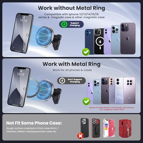 Wireless Charging Vent Magnetic Vent Phone Mount for 2015-2020 Ford F-150 - size: Magnetic Charge