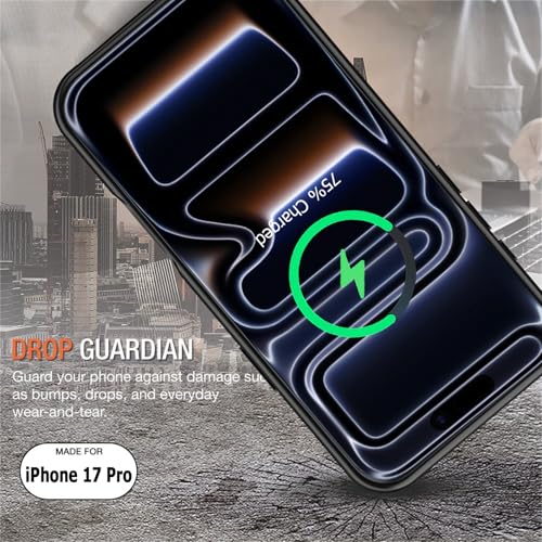 Battery Case for iPhone 17 Pro,10000mAh Rechargeable Portable Charging Case with Wireless Charging Compatible for iPhone 17 Pro (6.3 inch) 2025 with Carplay Extended Battery Pack Charger Cover (Black) - size: iPhone 17 Pro-10000mAh Black