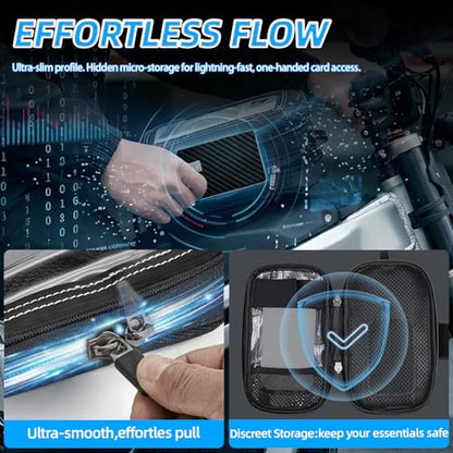 CHANGCHENG E-Dirt Bike Battery Cover Bag Phone Pouch with Touch Screen | Front Frame Pouch,Adjustable Viewing Stand &Hidden Pocket, Extended Strap for Surron Light Bee,Talaria ,E Ride Pro,Yozma In10