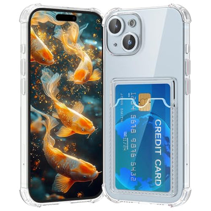 Compatible with iPhone 14 Plus Case with Card Holder, Wallet Case Clear Slim Soft Protective Cover Shockproof Anti-Scratch Phone Card Case for iPhone 14 Plus - size: iPhone 14 Plus