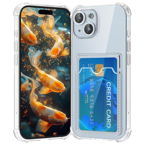 Compatible with iPhone 14 Plus Case with Card Holder, Wallet Case Clear Slim Soft Protective Cover Shockproof Anti-Scratch Phone Card Case for iPhone 14 Plus - size: iPhone 14 Plus