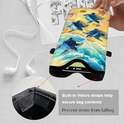Neoprene Cell Phone Sleeve Pouch Case Bag with Crossbody Strap Neck Lanyard for Women 7.1 X 3.9 in Cute Turtle - color: Cute Turtle