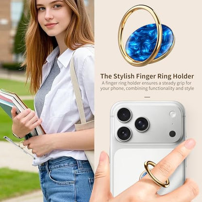 Cell Phone Ring Holder, Cute Phone Ring Grip Stand, 360°Rotation Funny Metal Kickstand Finger Grip Purple Curve Waves - color: Purple Curve Waves