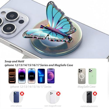 [2026 All-New] for MagSafe Butterfly Phone Grip, Glitter Colorful - color: Glitter Colorful