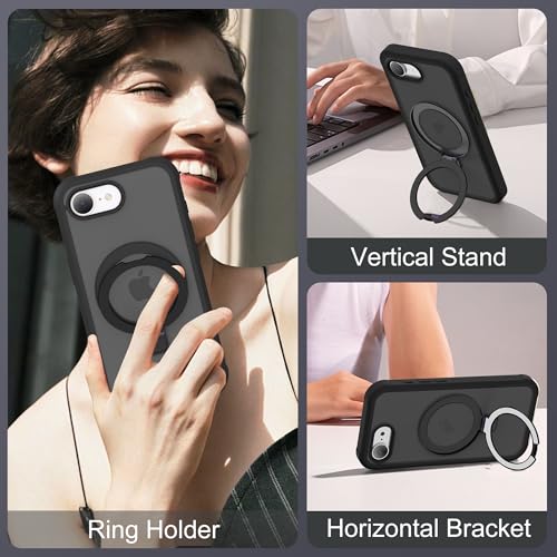 Compatible with iPhone 17E/16E Case with Stand 6.1",Black - color: Black, size: Iphone 17E/16E