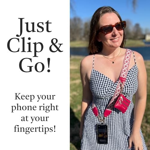 Save the Girls Clip & Go Phone Lanyard with Wallet Pouch, XOXO Boysenberry - color: Boysenberry