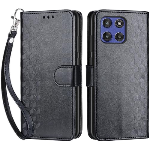 for Motorola Moto G Stylus 5G 2025 Wallet case, Black-Cube | 3 Card Holders, Kickstand, Shockproof TPU Shell, PU Leather, Magnetic Closure, Protective Flip Folio Cover, Women - color: 4