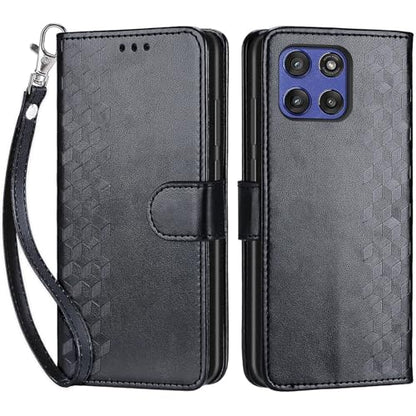 for Motorola Moto G Stylus 5G 2025 Wallet case, Black-Cube | 3 Card Holders, Kickstand, Shockproof TPU Shell, PU Leather, Magnetic Closure, Protective Flip Folio Cover, Women - color: 4