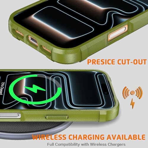 Rugged Shield Case for iPhone 17 Pro (6.3"), 8ft Military Drop Proof, Wear Resistant Tactical Cover, Army Green - color: Army Green, size: iPhone 17 Pro