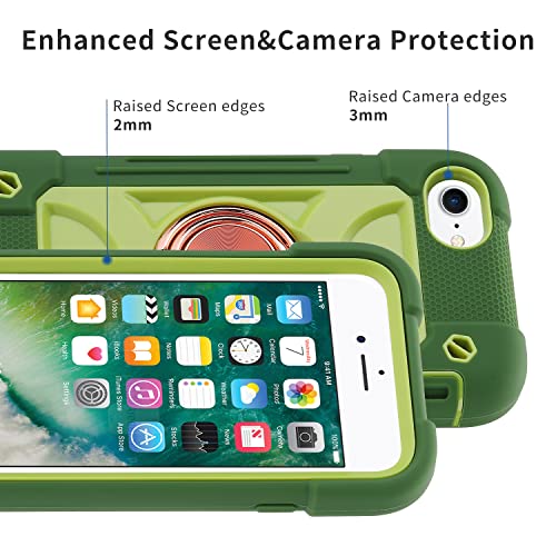 MARKILL Compatible with iPhone Case with Ring Stand, Heavy-Duty Military Grade Shockproof Phone Cover (Avocado, iPhone SE 3rd/2nd/iPhone 8/7/6S/6) - color: Avocado, size: iPhone SE 3rd/2nd/iPhone 8/7/6S/6