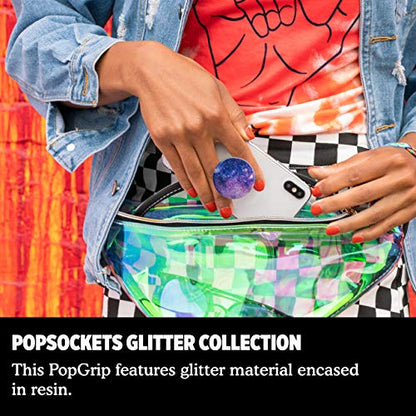PopSockets: PopGrip with Swappable Top for Phones & Tablets - Glitter Nebula - color: Nebula