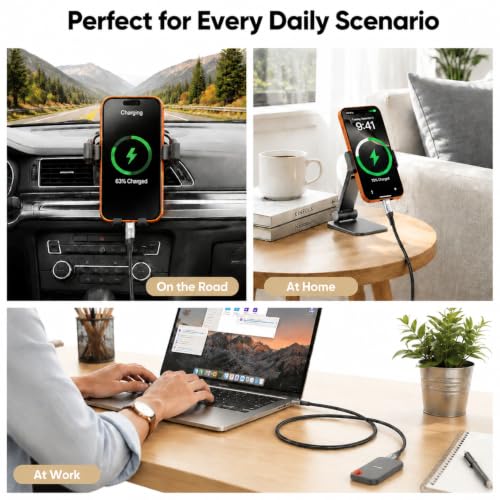 USB C 3.2 Gen 2 Cable 10ft, Long 8K@60Hz Display 20Gbps Data 240W Charge - color: 10FT