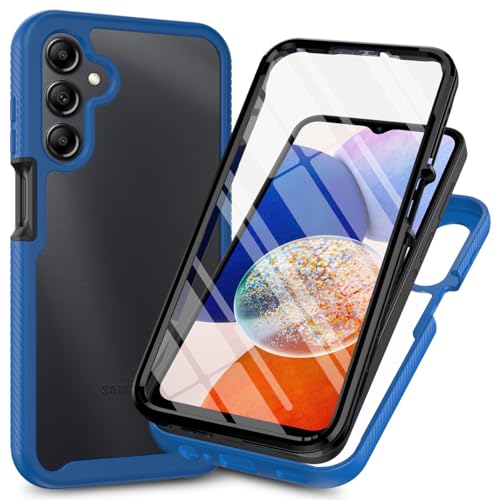 for Samsung Galaxy A37 5G Case, for Samsung A37 5G Phone Case with Built-in Screen Protector Clear Slim Back Cover Shockproof Rugged Heavy Duty Bumper Full Body Protective Case, Blue - color: Blue, size: Samsung Galaxy A37 5G
