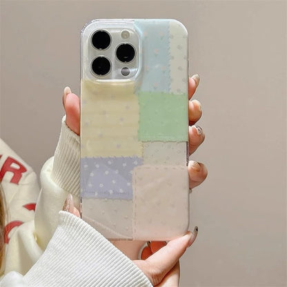 for iPhone 13 pro max Case, Pastel Patchwork Phone Cover with Crystal Heart Beaded Strap & Bow Charm, Cute Kawaii Clear Protective Case for Women Girls(Lanyard+Phone case, iphone13promax) - size: iphone13promax