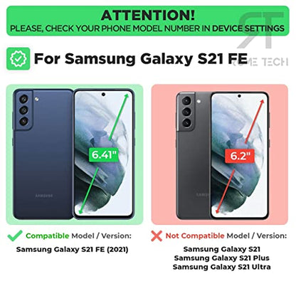 Designed for Samsung Galaxy S21 FE 5G Case with Belt Clip Holster | Rugged Holster & Protective Phone Case Combo with Anti-Slip Texture - Black