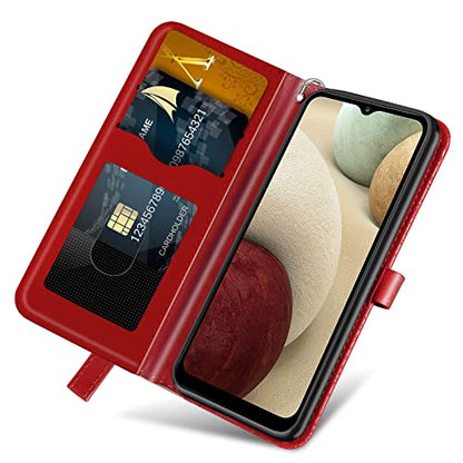 Wallet Case for Samsung Galaxy S26 2026 with Card Holder,Red | Credit Slots, Wrist Strap, Folio Kickstand ,Shockproof TPU Shell,Magnetic Closure PU Leather Protective Phone Cover - color: Red, size: samsung galaxy s26