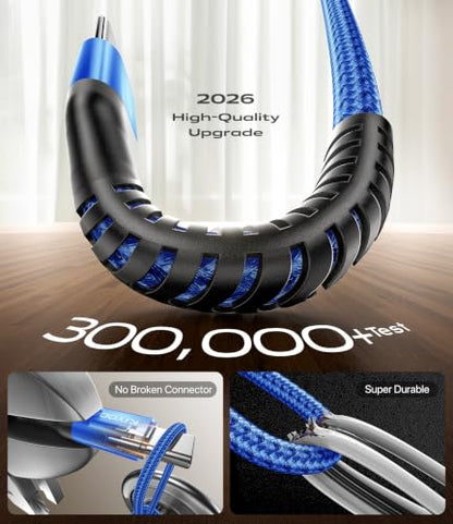 USB C to C Cable 60W Fast Charging 6FT, USB C to USB C Cable for CarPlay - color: Blue, size: 3FT, style: USB A to USB C