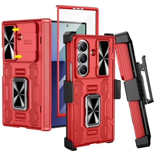VEGO for Galaxy Z Fold 7 Case with Belt Clip Holster - color: A-Red, size: Galaxy Z Fold 7