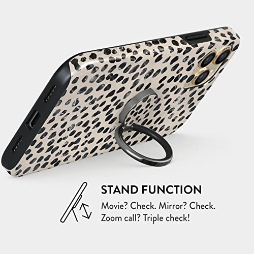 BURGA Cell Phone Ring, Holder Grip and Stand - Finger Phone Grip for Back of Smartphone Case, Kickstand 360 Rotation, Universal Ring for iPhone Samsung Galaxy Huawei Google Pixel, Stylish Accessories - color: Almond Latte, style: Gunmetal