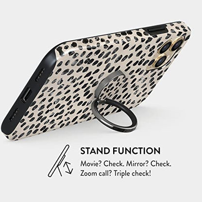 BURGA Cell Phone Ring, Holder Grip and Stand - Finger Phone Grip for Back of Smartphone Case, Kickstand 360 Rotation, Universal Ring for iPhone Samsung Galaxy Huawei Google Pixel, Stylish Accessories - color: Almond Latte, style: Gunmetal