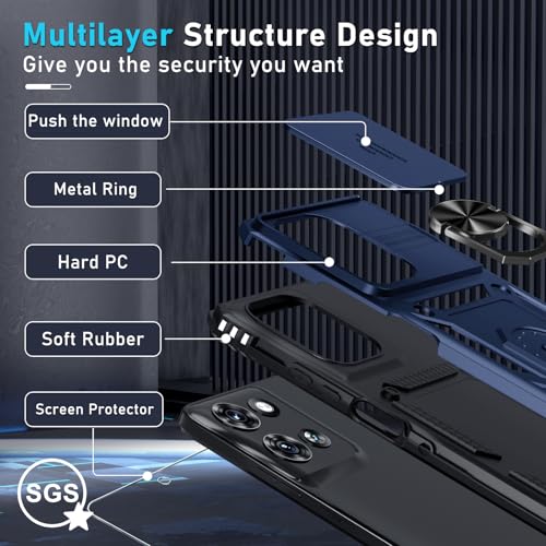 for Moto G Power 5G 2026/2025 Case Built in Slide Camera Cover Blue - color: Blue, size: Moto G Power 5G(2025)