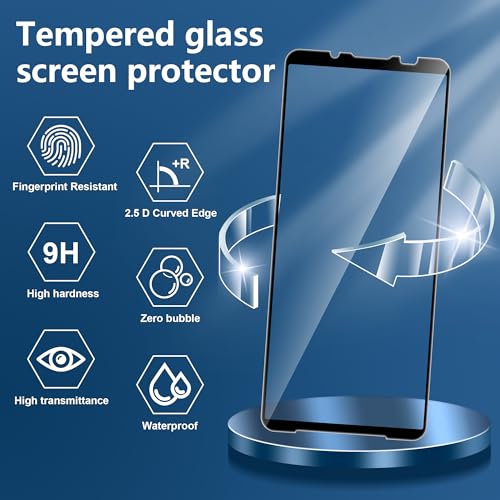 for S-ony Xperia 1 VIII Screen Protector with Camera Lens Protector,9H Hardness Anti-Scratch Tempered Glass flim,Case Friendly,Anti-Fingerprint,Anti-Scratch (2+2 PACK) - color: Xperia 1 VIII
