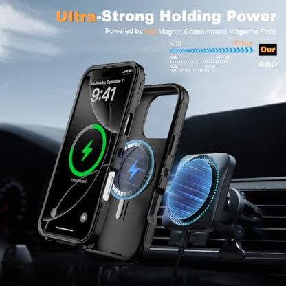Follaroma for iPhone 16 Pro Case,Magnetic,Heavy Duty Case,6.3'', Black - color: Black, size: iPhone 16 Pro 6.3''