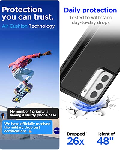 AICase for Galaxy S22 Case,Heavy Duty Rugged Pocket-Friendly Phone Case,Durable Military Grade Protection Shockproof/Drop Proof/Dust-Proof Protective Cover for Samsung Galaxy S22 6.1“ (Black) - color: Black Case