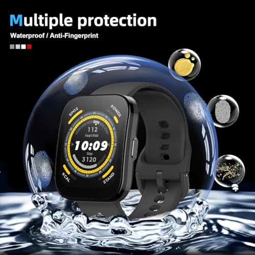 3 Pack for Amazfit Bip 5 Screen Protector (no glass), Self-Healing, 3D Full Screen Coverage Soft Film, Anti Scratch HD Clear Screen Protector for Amazfit Bip 5, Black - size: for Amazfit Bip 5