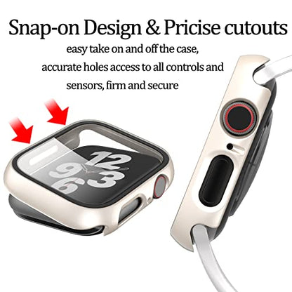 [12 Pack Case Compatible with Apple Watch 40mm SE 3 SE 2 Series 6 5 4 SE with Tempered Glass Screen Protector, Hard PC Bumper Overall Shockproof Protective Cover for iWatch 40mm Accessories | Ultra-Thin Tempered Glass Screen Protector Cover Overall Shockp