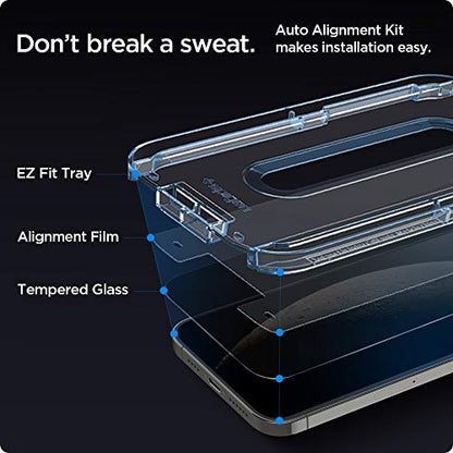 Spigen GlasTR EZ FIT Privacy Screen Protector for iPhone 12/12 Pro - size: iPhone 12 Pro / iPhone 12