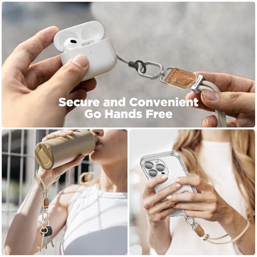 SURPHY Phone Wrist Strap, Keychain Wristlet, Phone Lanyard with Tether Tab - color: Starlight & Brown