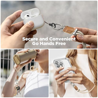 SURPHY Phone Wrist Strap, Keychain Wristlet, Phone Lanyard with Tether Tab - color: Starlight & Brown