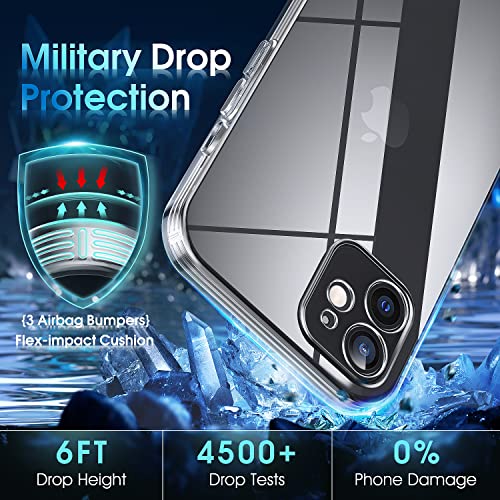 Supdeal Crystal Clear Case for iPhone 12 Mini, [Not Yellowing] [Camera Protection] [Military Grade Drop Tested] Transparent Shockproof Protective Phone Case Soft Silicone Slim Cover, 5.4", Transparent - color: Transparent, size: iPhone 12 Mini