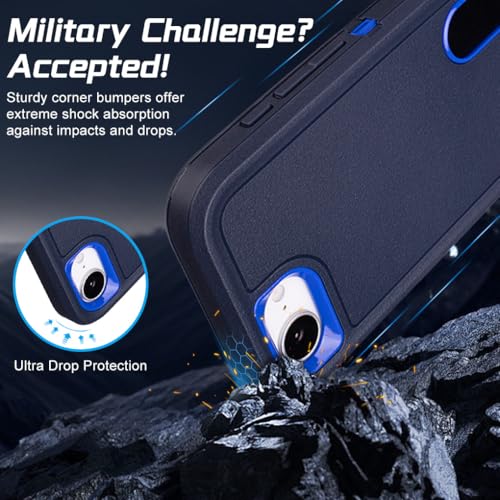 Defender Case for iPhone 17e Case with Belt Clip Holster Outdoor Navy Blue | Heavy Duty Rugged Protective Phone Case, Dual Layer Shockproof Cover - color: Navy Blue