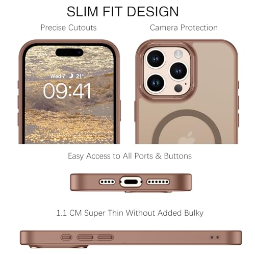 BENTOBEN Magnetic for iPhone 16 Pro Max Case,(Compatible with MagSafe) (Military Grade Drop Protection) Slim Translucent Matte Shockproof with Anti-Fingerprint Phone Case 6.9",Desert Titanium - color: Desert Titanium