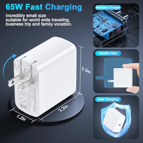Samsung 65W Super Fast Charger Foldable Wall Charger USB C Plug for Samsung - color: White