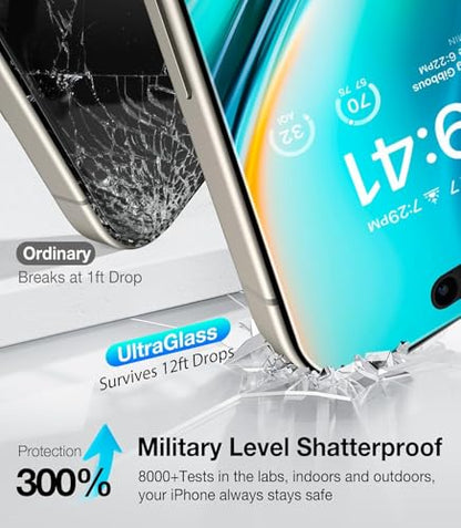 UltraGlass TOP 9H+ Armor for iPhone 14 Pro Privacy Screen Protector, 2 Pack - size: iPhone 14 Pro