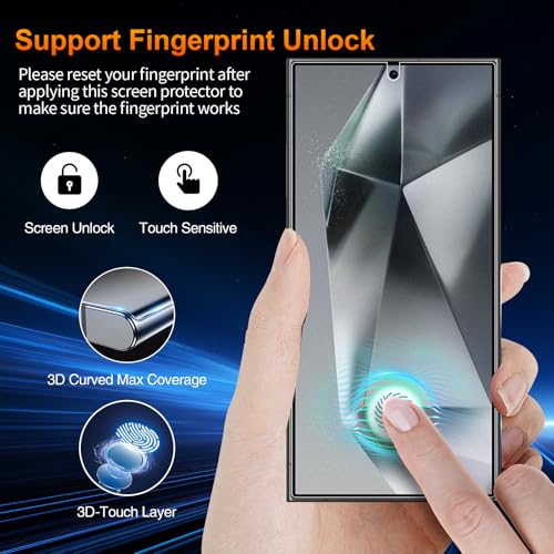 2 Pack for Samsung Galaxy S24 Ultra Anti-Glare Matte Privacy Screen Protector 6.8 inch, Smooth and Responsive Touch Flexible EPU Film, [Support Fingerprint Unlock] [Self-Healing] [Not Glass] - size: Samsung Galaxy S24 Ultra