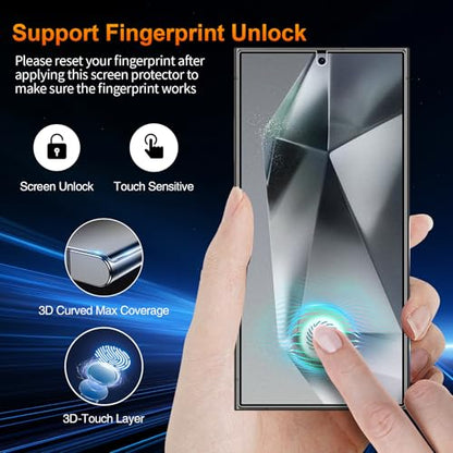 2 Pack for Samsung Galaxy S24 Ultra Anti-Glare Matte Privacy Screen Protector 6.8 inch, Smooth and Responsive Touch Flexible EPU Film, [Support Fingerprint Unlock] [Self-Healing] [Not Glass] - size: Samsung Galaxy S24 Ultra