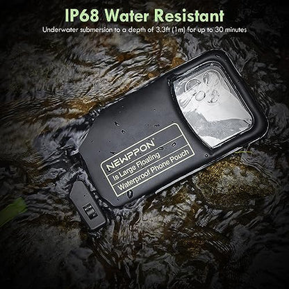 Floating Waterproof Cell Phone Pouch - 2 Pack Float Clear Cellphone Holder Protector with Lanyard - Universal Floatable Water Proof Dry Bag for iPhone Samsung Galaxy for Beach Swimming Pool - color: 2 Pack Medium Black