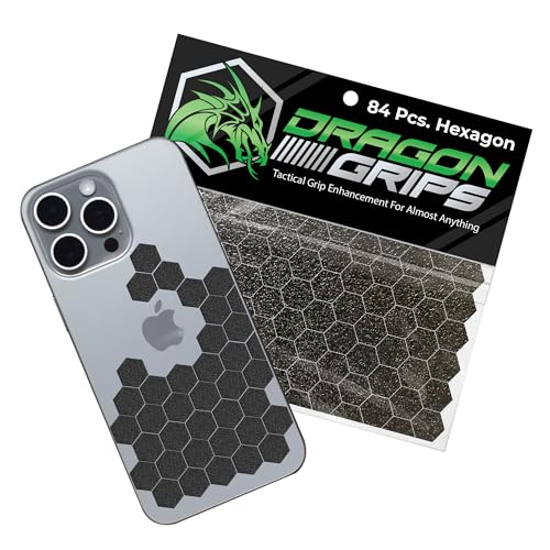 Dragon Grips Black Rubber Grip Tape, 84pc Hexagon Grip Stickers - color: Black, size: 5/8" - 84pcs 1 pack