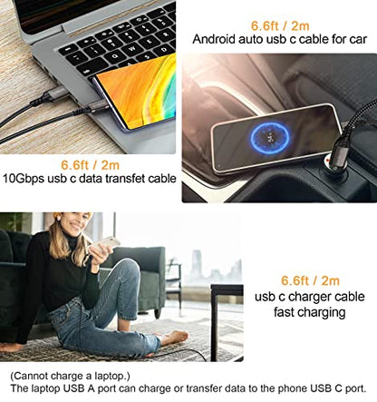 USB A to USB C Cable [2 Pack 6.6ft], USB 3.1/3.2 Cable - color: Grey, size: 6.6FT+6.6FT