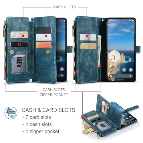 Google Pixel 10a 5G Wallet Case with Card Holder,Blue - color: Blue, size: Pixel 10a 6.3 Inch