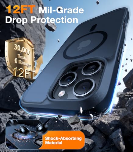 TORRAS for iPhone 13 Pro Max Case [Fit for MagSafe][12FT Military Grade Drop Tested] Magnetic Translucent Shockproof Slim Tough Anti-Fingerprint Case for iPhone 13 Pro Max, Black | 12FT Military Grade Drop Test, Translucent Shockproof Slim Tough Anti Fing