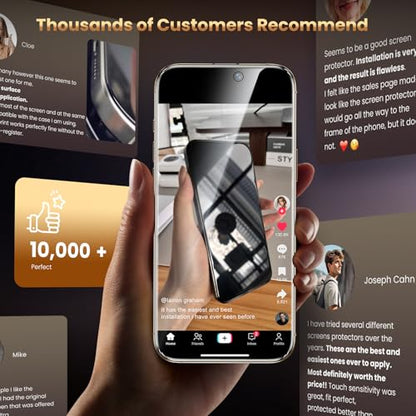 Uyiton 3D Full Glue Privacy Screen Protector for iPhone 16 Pro Max - size: iPhone 16 Pro Max