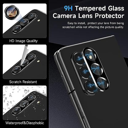 [6 in 1] Samsung Galaxy Z Fold 7 Screen Protector, 2 Inside Soft Flexible TPU Film, 2 Tempered Glass Front Saver, 2 Camera Lens Protector for Galaxy Z Fold 7 Case Friendly, No Creases,No Bubbles - size: Fold 7