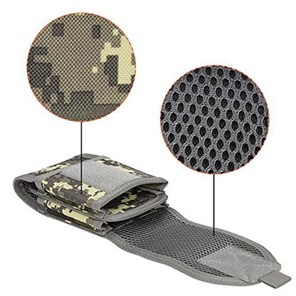 Double Capacity Phone Holster, Tactical Molle Pouch Compact Belt Waist Bag for iPhone 15 Pro Max/15/14 Plus/14/13 Pro Max/12/11/XS Max, Size Large - color: Camouflage Digital Grey