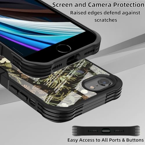 Protective Case Compatible with iPhone se 2022 2023 6/7/8 - Plant | Hard PC Back Soft TPU Frame, Anti-Slip Shockproof, Stylish Printed Phone Cover Suitable for Men and Women - color: Botanical Plant