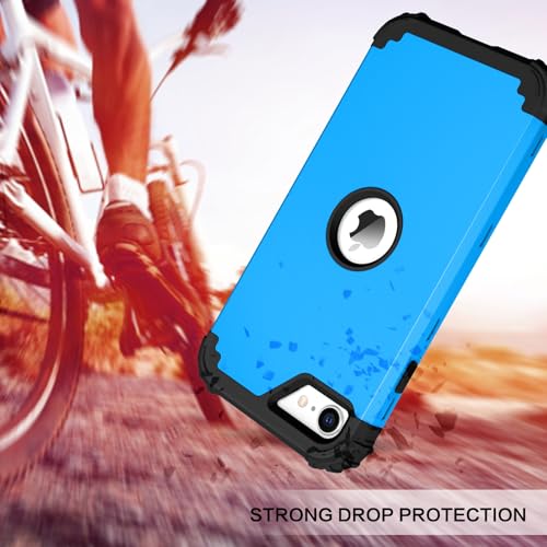 BENTOBEN for iPhone SE 2022 Case and iPhone SE 2020 Case, Heavy Duty 3 in 1 Full Body Rugged Shockproof Hybrid Hard PC Soft Rubber Case for iPhone SE 3rd/2nd Gen, Doder Blue/Black Design - color: Black/Doder Blue